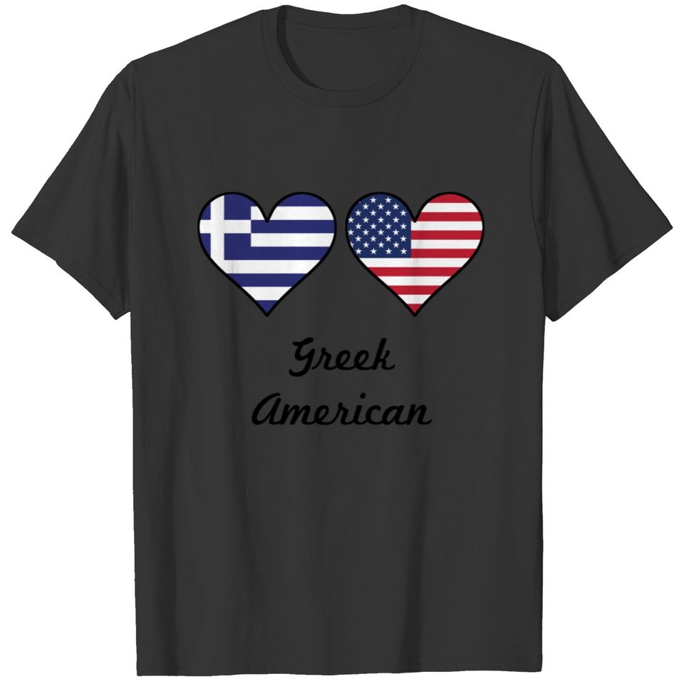 Greek American Flag Hearts T-shirt