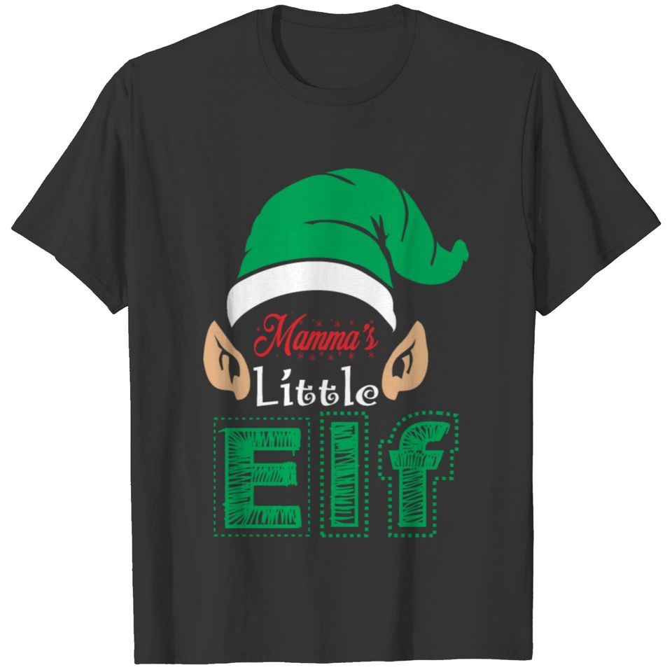 Mammas Little Elf Christmas Xmas T-shirt