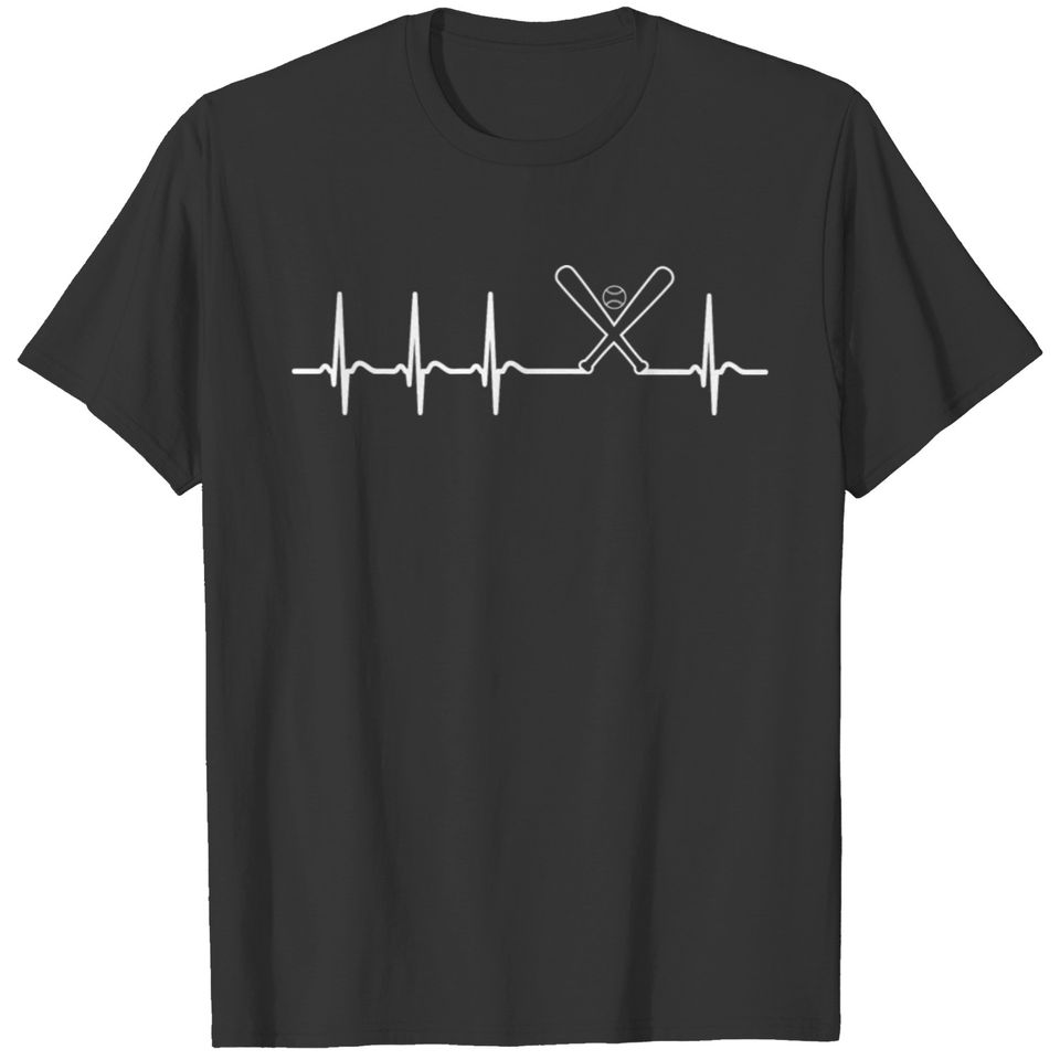 Heartbeat Baseball Player fun fan cool shirt gift T-shirt
