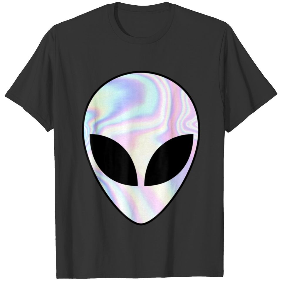 Alien Head T Shirt Colorful Alien Mens Womens T-shirt