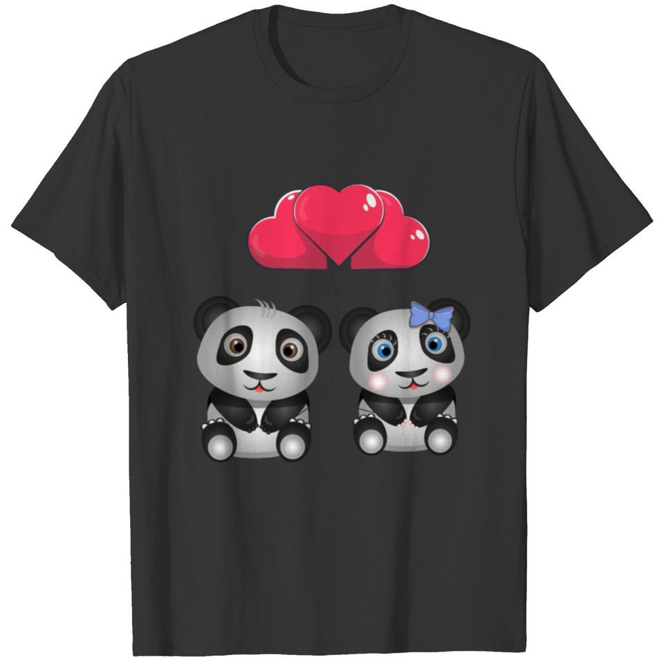 Panda Love Gift Valentines Day Girlfriend T-shirt