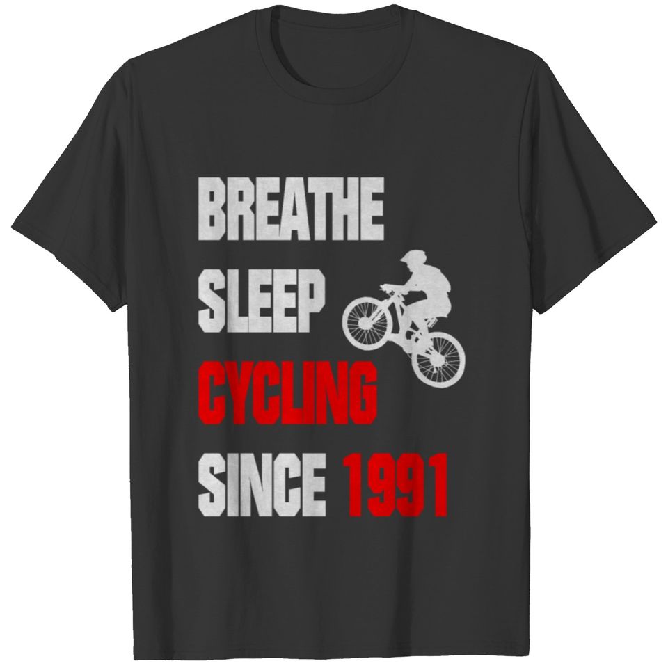 Cycling Since 1991 Birthday Gift T-shirt