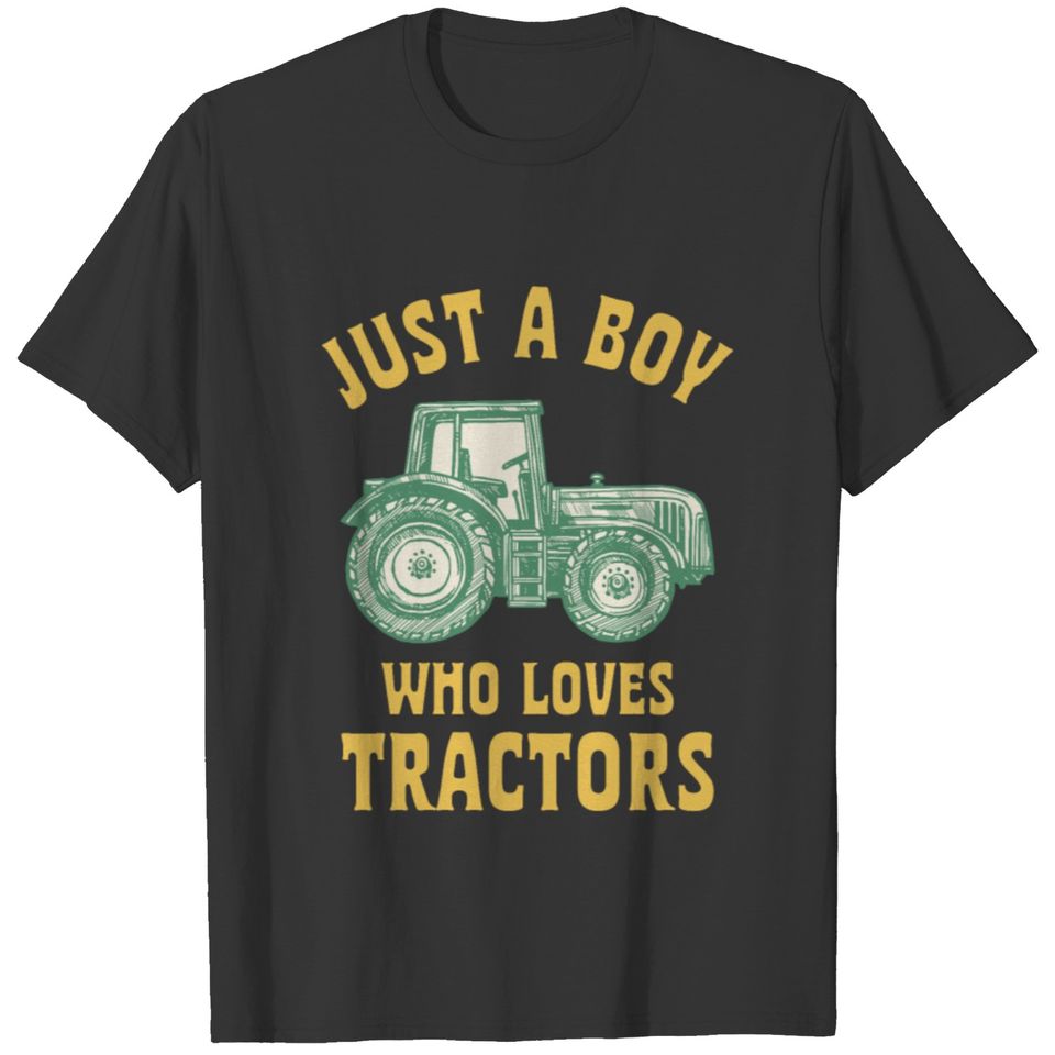 Boy tractors farmer gift animal lover T-shirt
