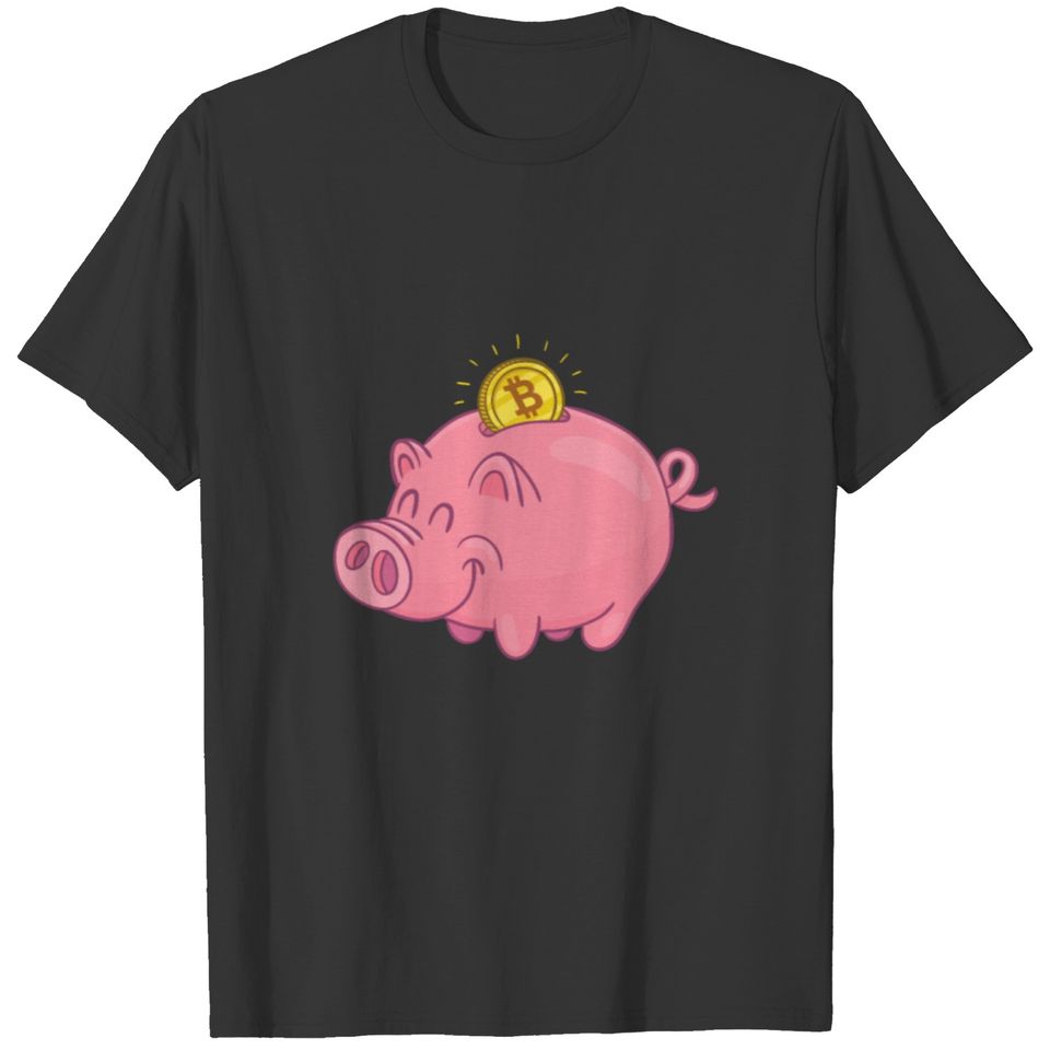 Piggy Bank Bitcoin Coin Cryptocurrency Crypto Gift T-shirt