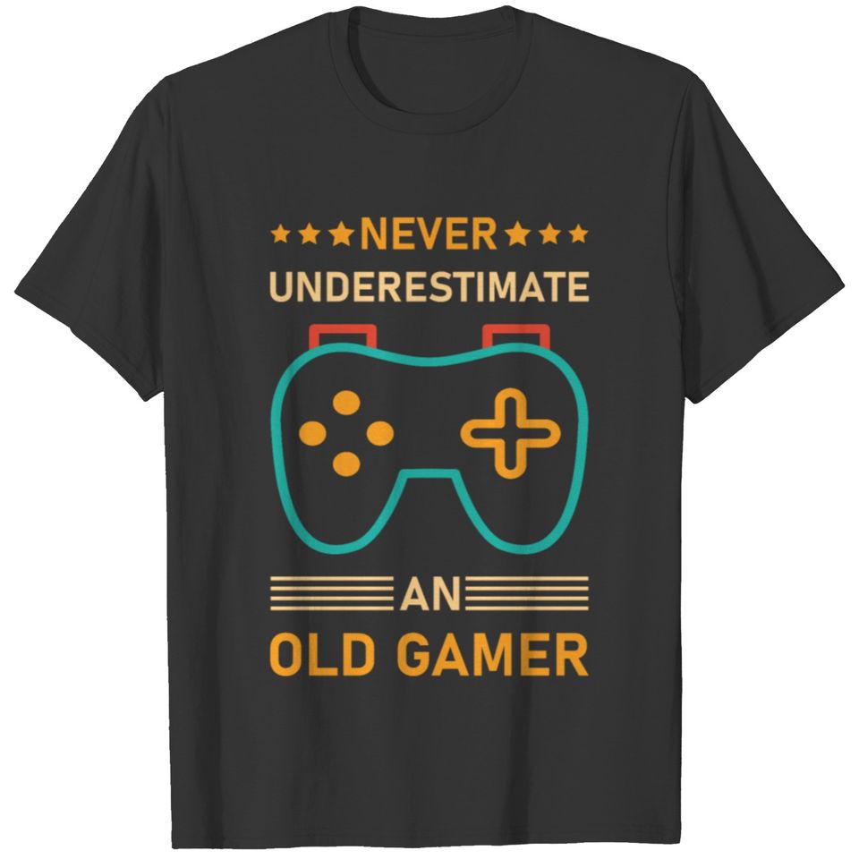 Never underestimate an old gamer - gaming T-shirt