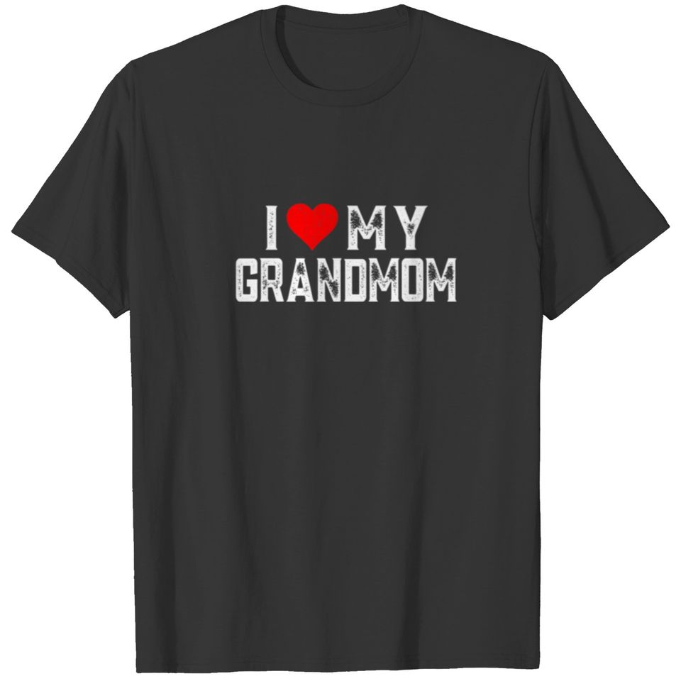 I Love My Grandmom Family Matching Heart Grand T-shirt
