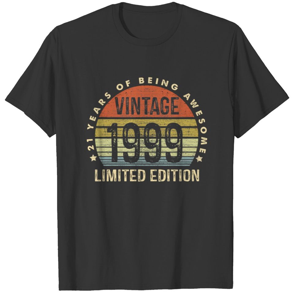 21st Birthday Vintage 1999 Retro Birthday Gift T-shirt