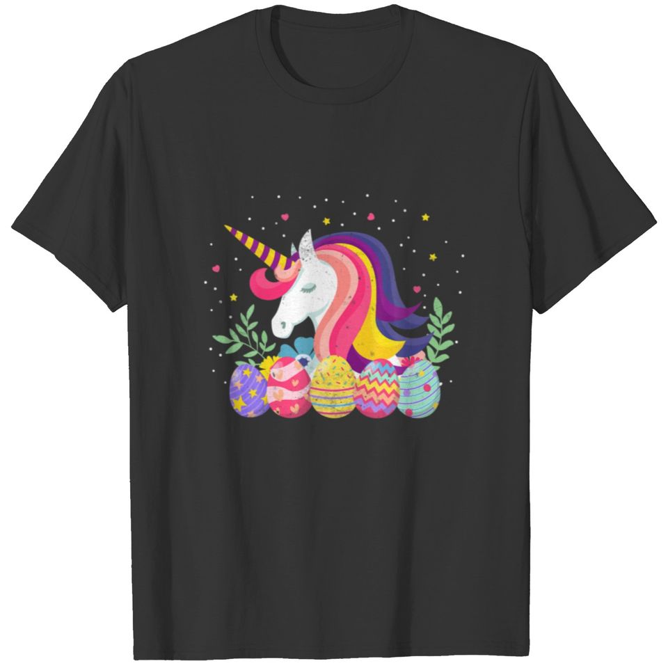 Cute Unicorn Bunny Egg Easter Day T-shirt