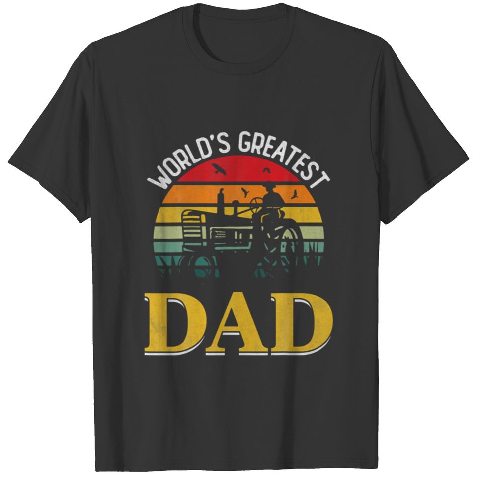 Retro World's Greatest Dad, Father's Day Farmer, F T-shirt