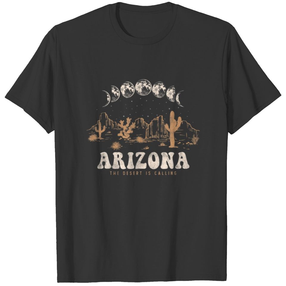 Vintage Retro Style Cactus The Desert Is Calling A T-shirt