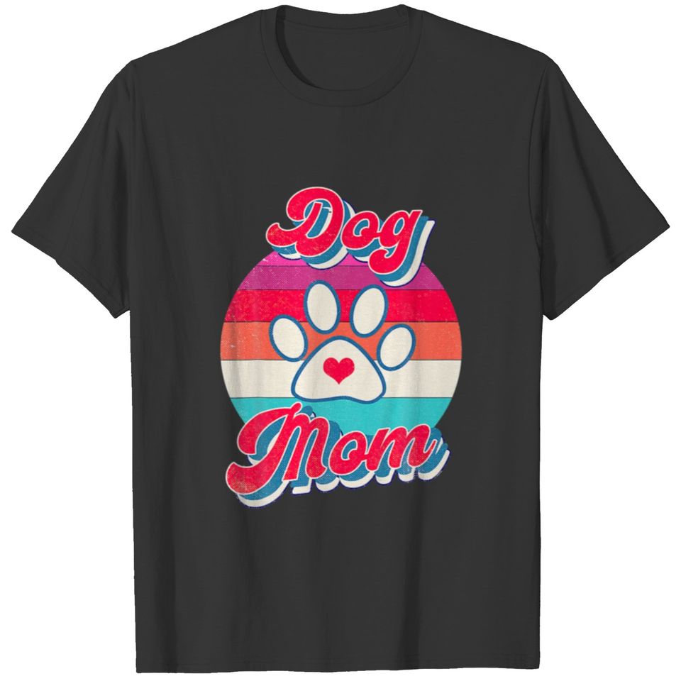 Kids Dog Mom Retro 70S Style Dog Mama Dog Lady Dog T-shirt