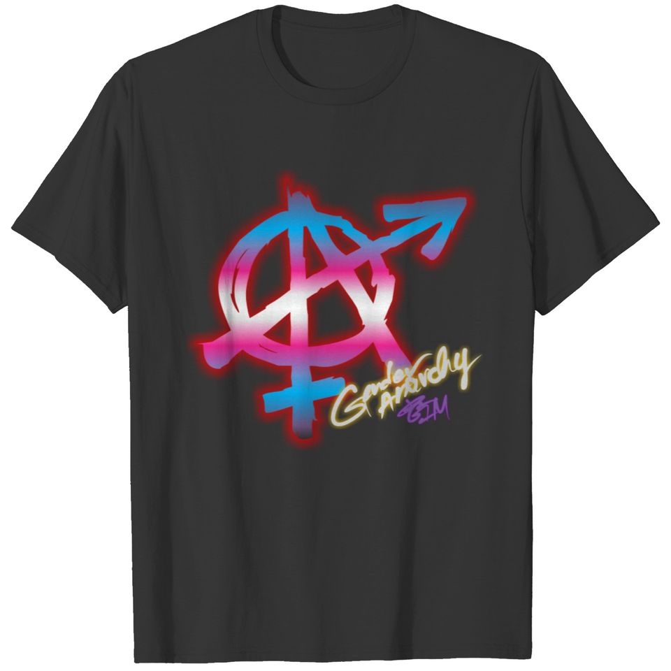 Gender Anarchy (front print) - Trans colors T-shirt