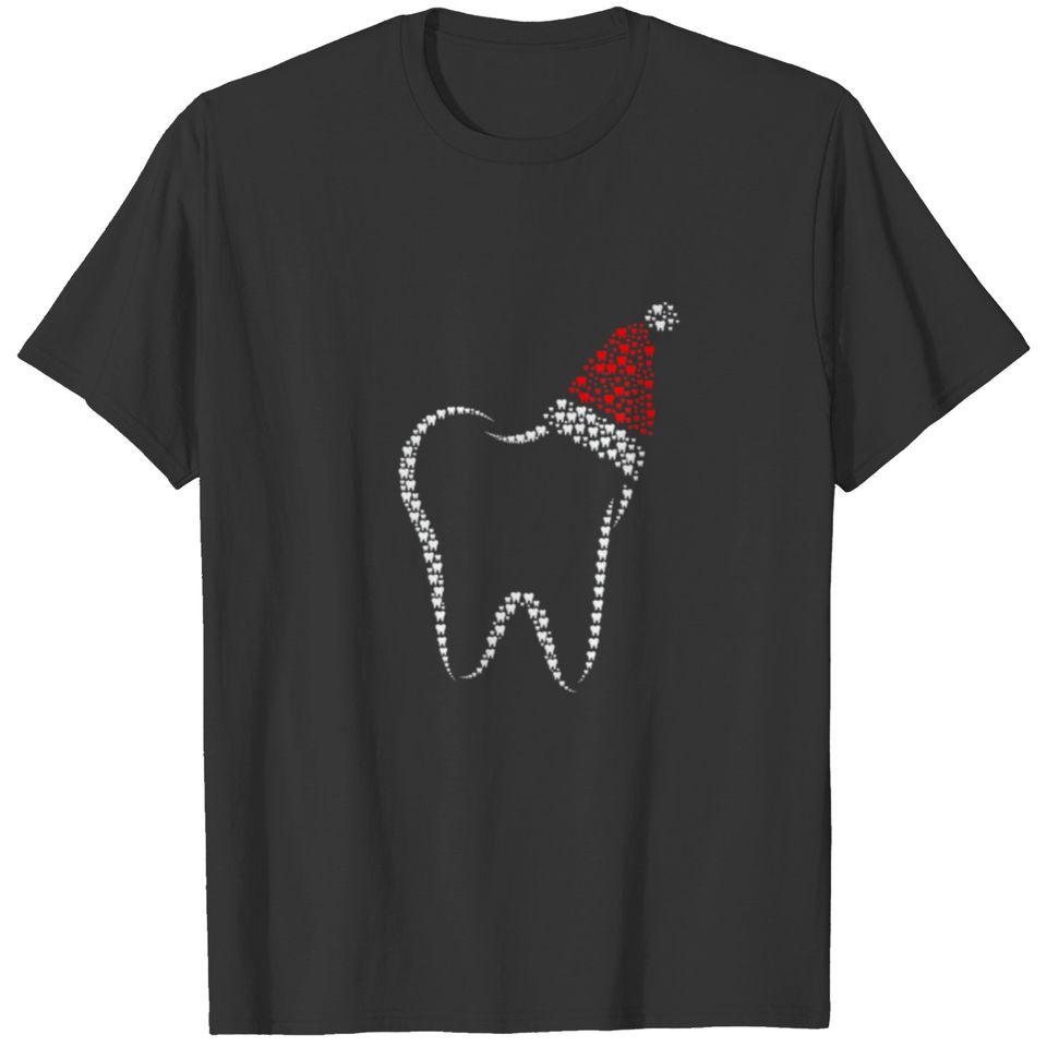 Santa Tooth Christmas Funny Dental Assistant Denti T-shirt