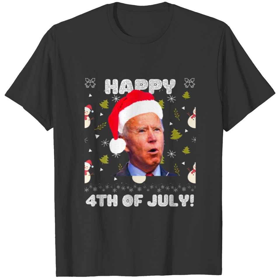 Santa Joe Biden Happy 4Th Of July Christmas T-shirt