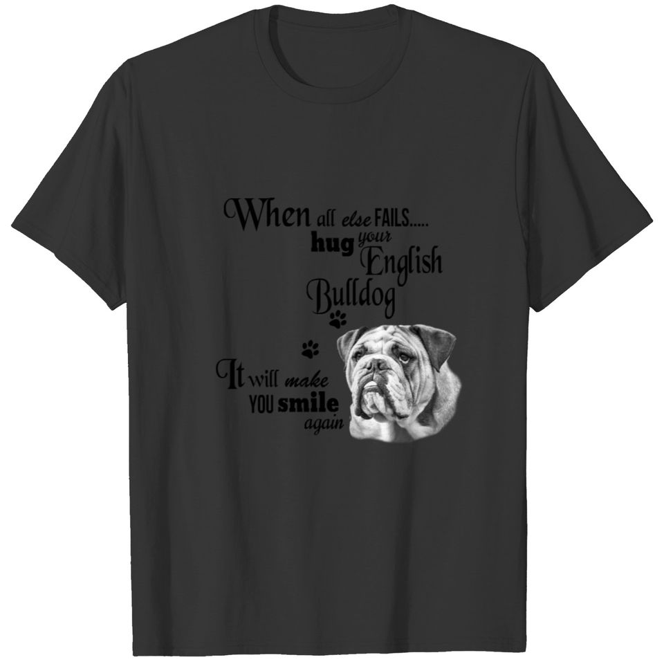 English Bulldog modern art cute dog breed slogan T-shirt