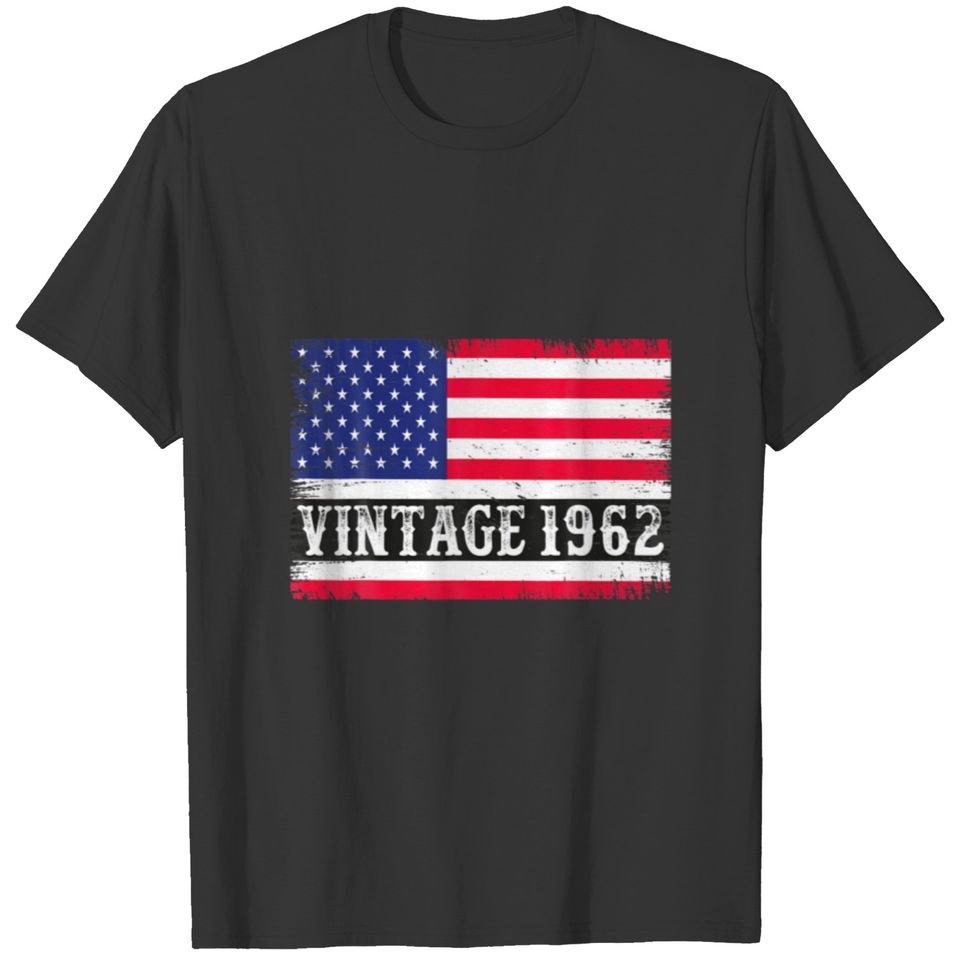 Vintage 1962 Birthday 60Th American Flag For Dad N T-shirt
