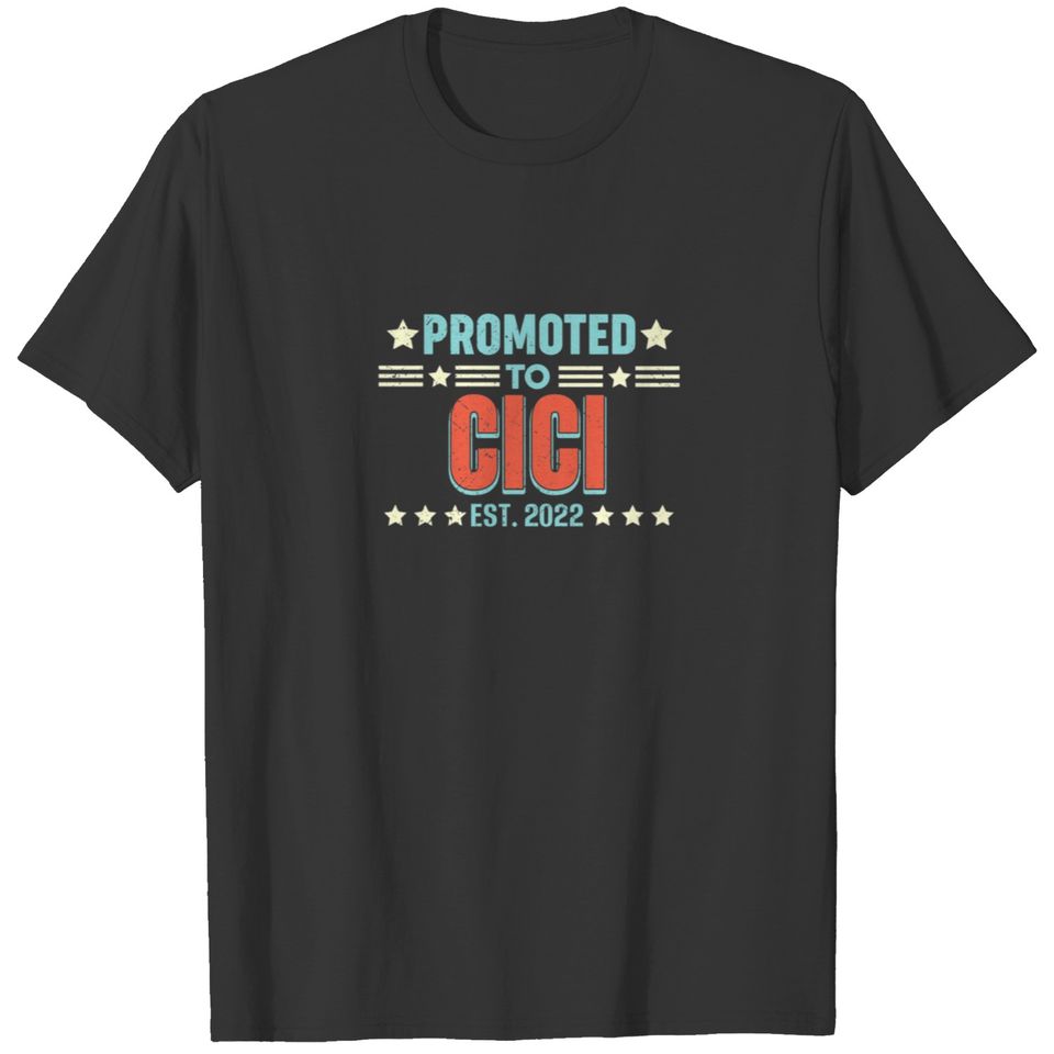 Womens Promoted To Cici Grandma Pregnancy Reveal R T-shirt