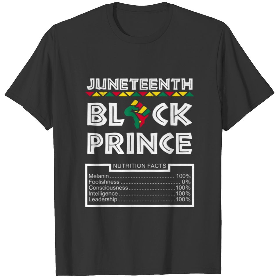 Black Prince African American Nutrition Facts June T-shirt