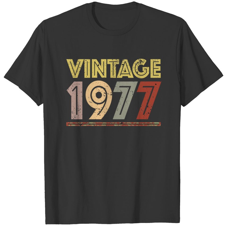 Vintage 1977  Retro Birthday Gift T-shirt