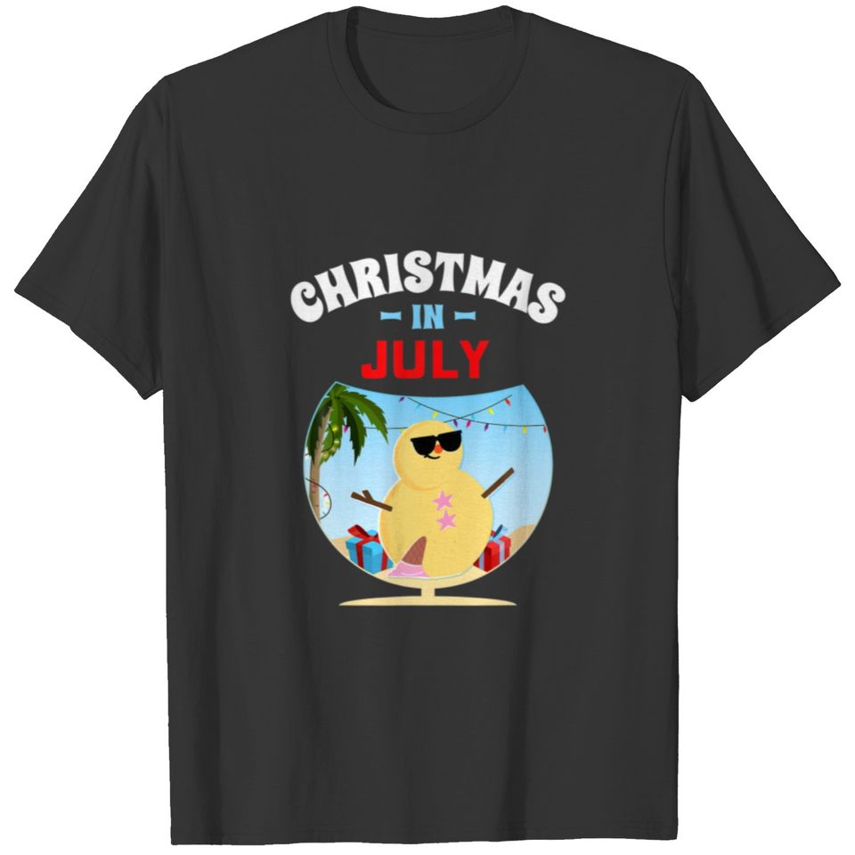 Christmas In July Beach Summer Vacation Snow T-shirt