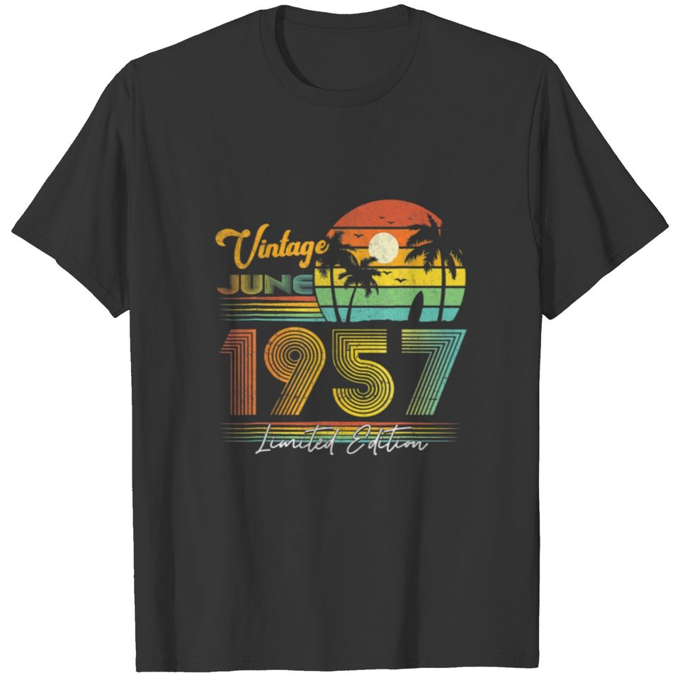 Happy 65Th Birthday 65 Years Old Vintage June 1957 T-shirt