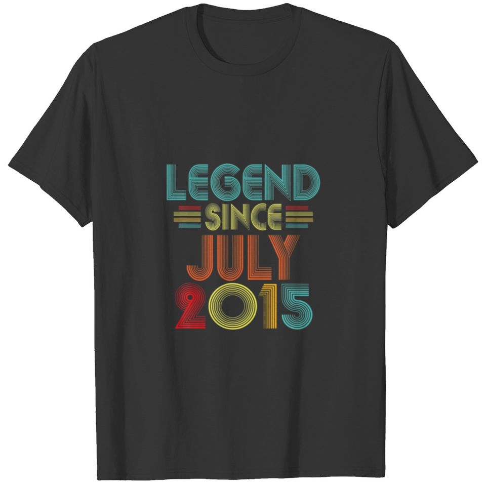 7Th Birthday Vintage Legend Since July 2015 7 Yrs T-shirt