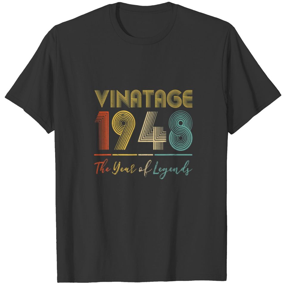 Vintage 1948 74Th Birthday Gift Ideas Men Women Hi T-shirt