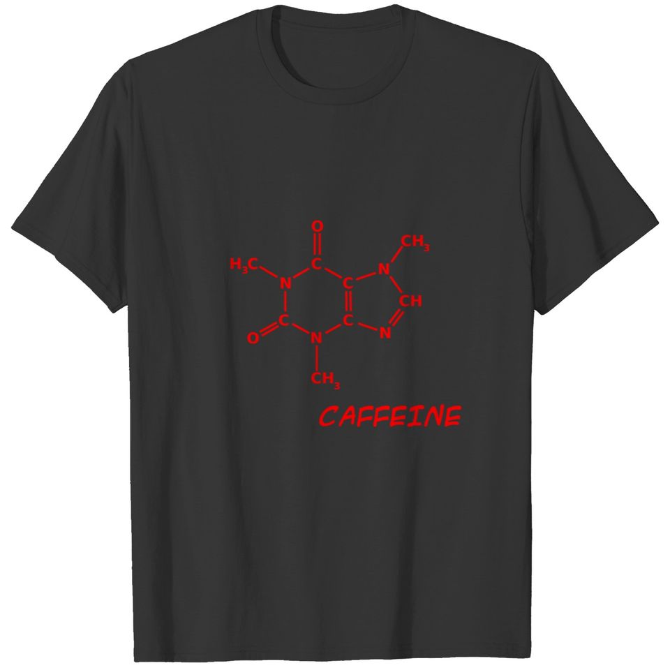 Red Caffeine Molecule T-shirt