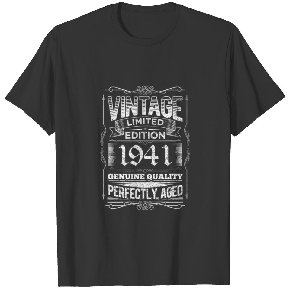 Vintage 1941 Limited Edition 80Th Birthday Gift 80 T-shirt