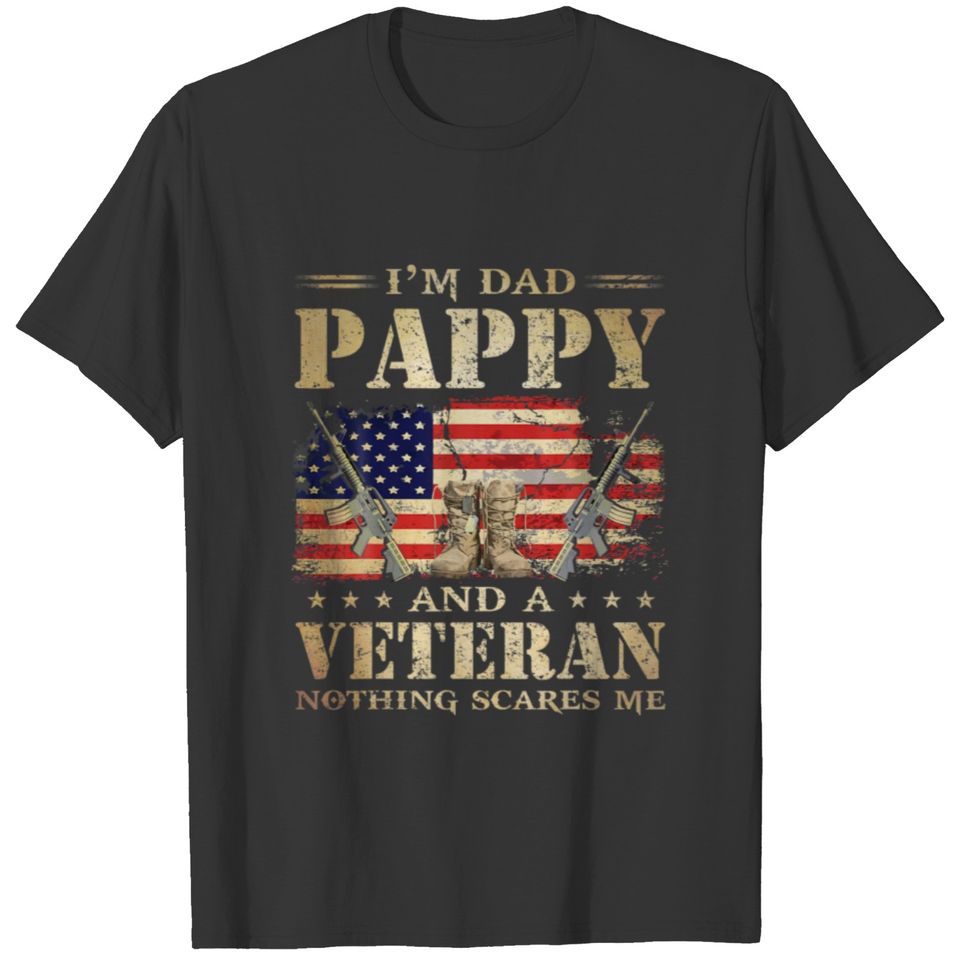 American Flag Veterans Day I'm A Dad Pappy And A V T-shirt