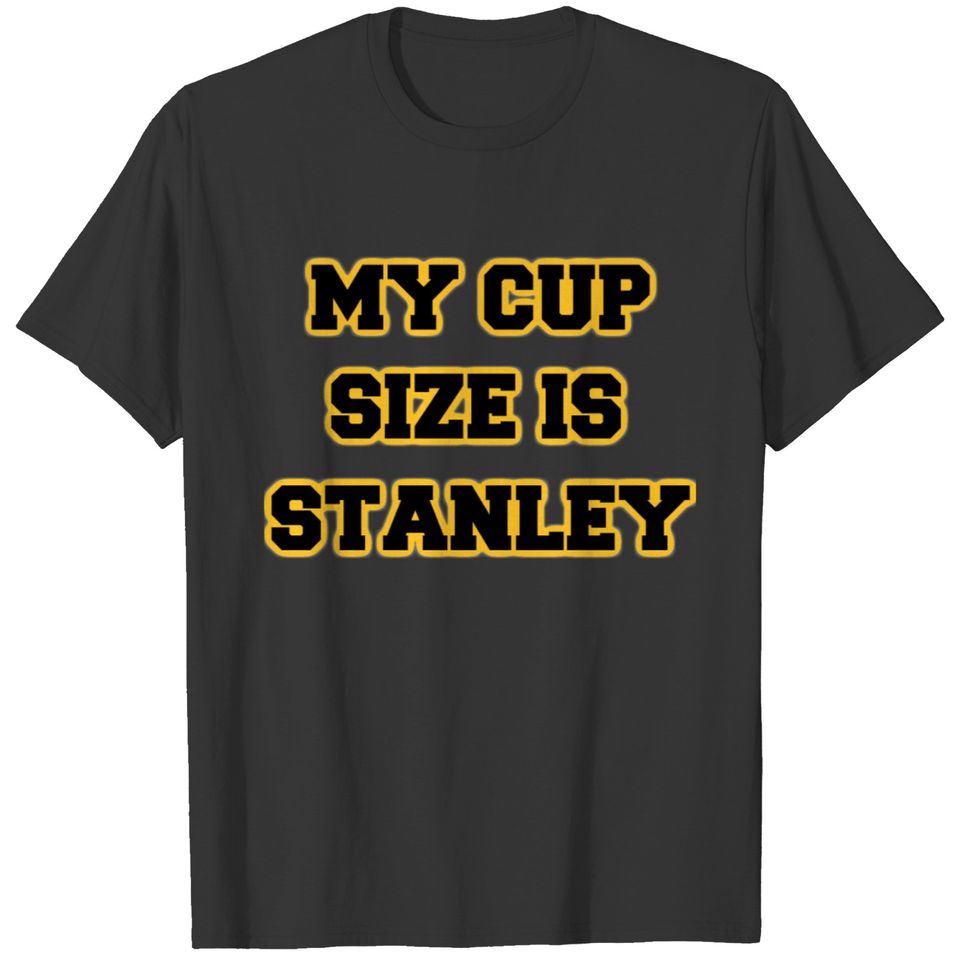 My Cup Size Is Stanley Black and Gold T-shirt