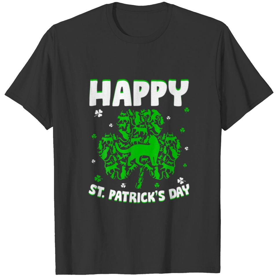 Funny Shamrock Cat Kitten St. Patrick's Day Irish T-shirt