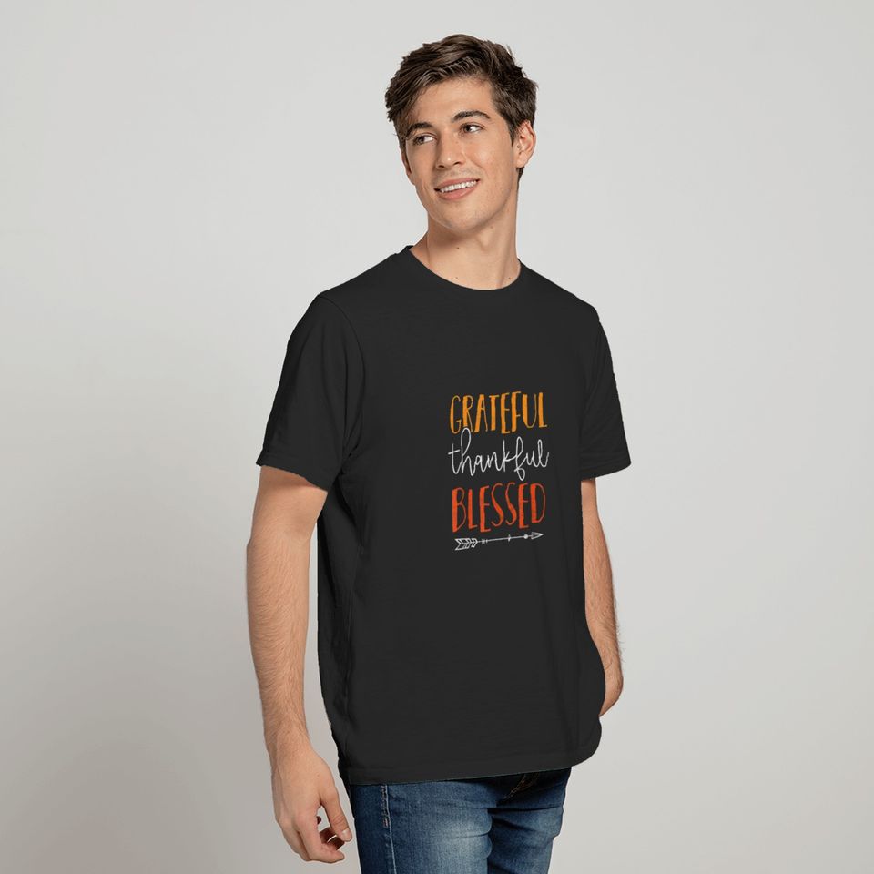 Cute Grateful Thankful Blessed Thanksgiving Gift Top T-Shirts