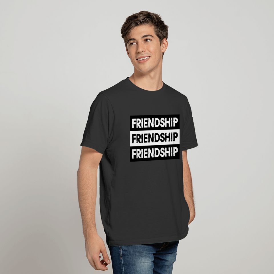 Frienship repeated black T-shirt