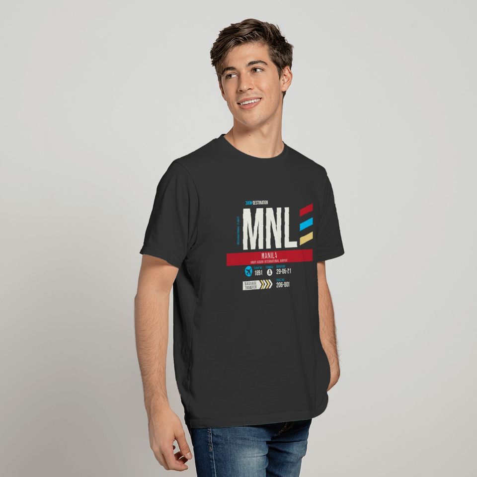 Manila (MNL) Airport Code Baggage Tag T-shirt