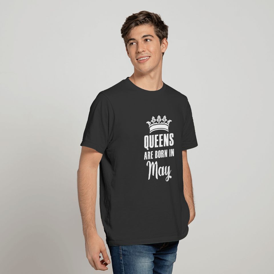 Queens are born in may birthday vintage T-shirt