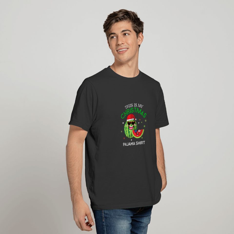 This Is My Christmas Pajama Funny Watermelon T-shirt