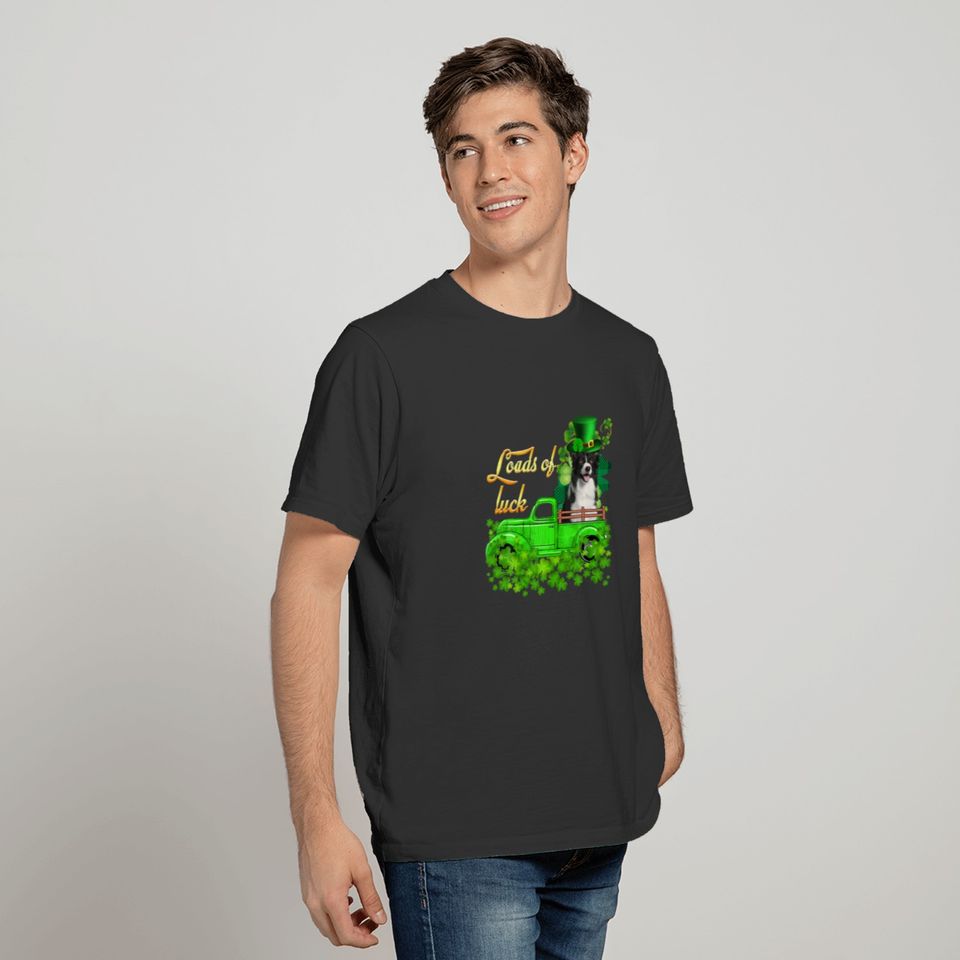 Loads Of Luck Truck Border Collie St Patrick's Day T-shirt