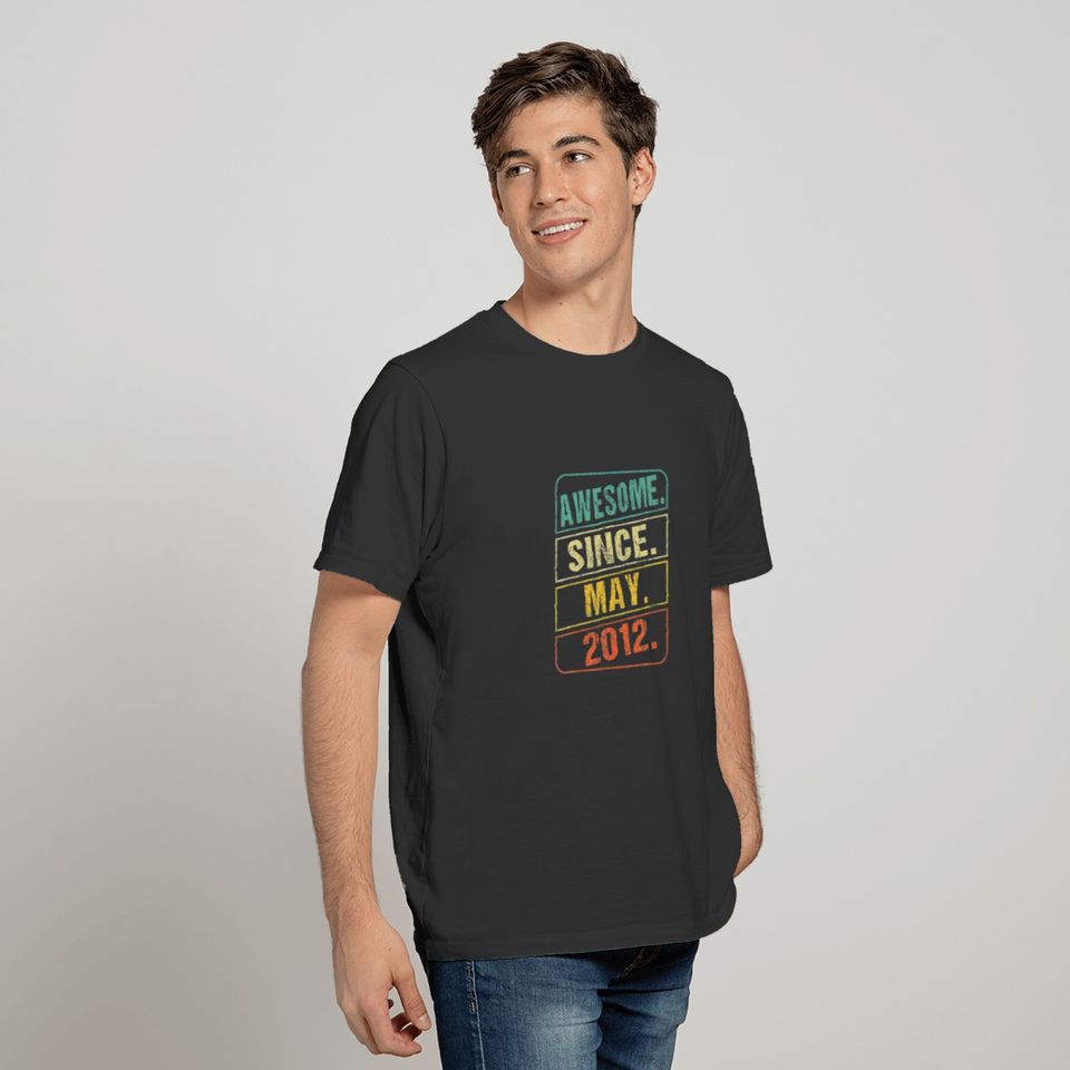 Awesome Since May 2012 Vintage 10 Year Old 10Th Bi T-shirt