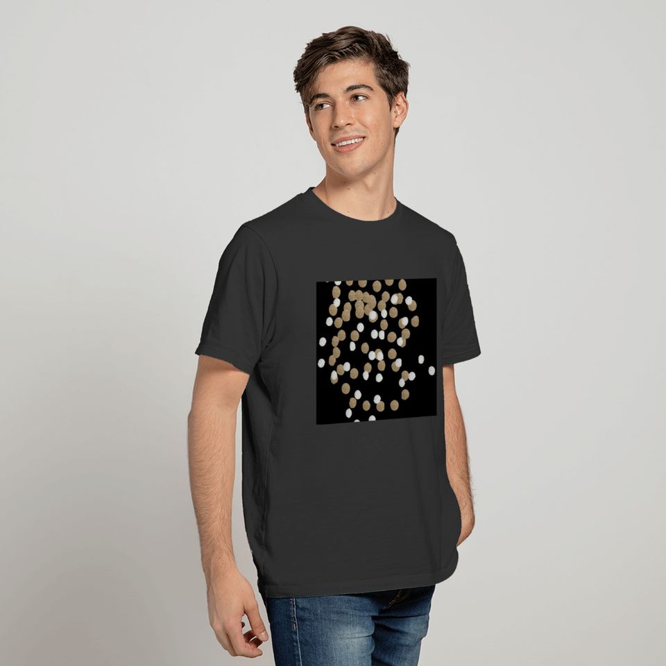 glam black and white dots champagne gold confetti T-shirt