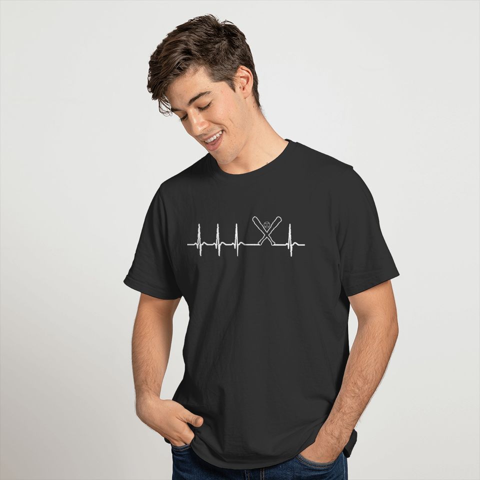 Heartbeat Baseball Player fun fan cool shirt gift T-shirt