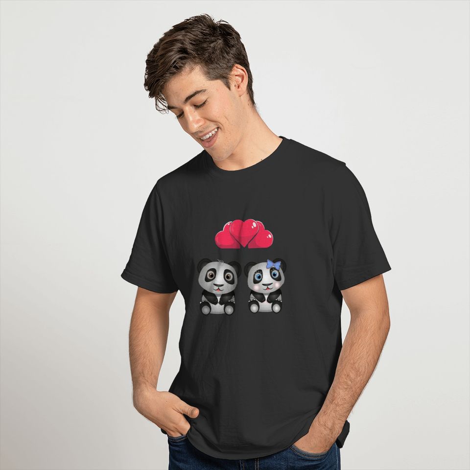 Panda Love Gift Valentines Day Girlfriend T-shirt