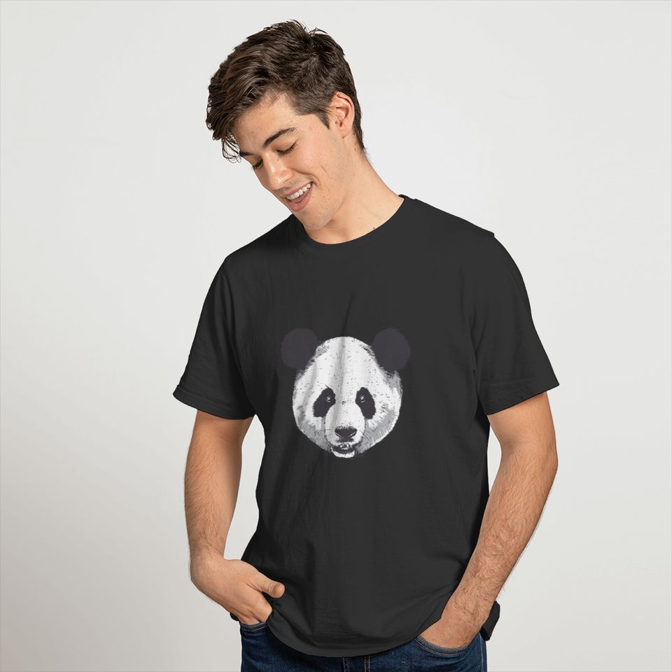 Large painted Panda Head T-shirt