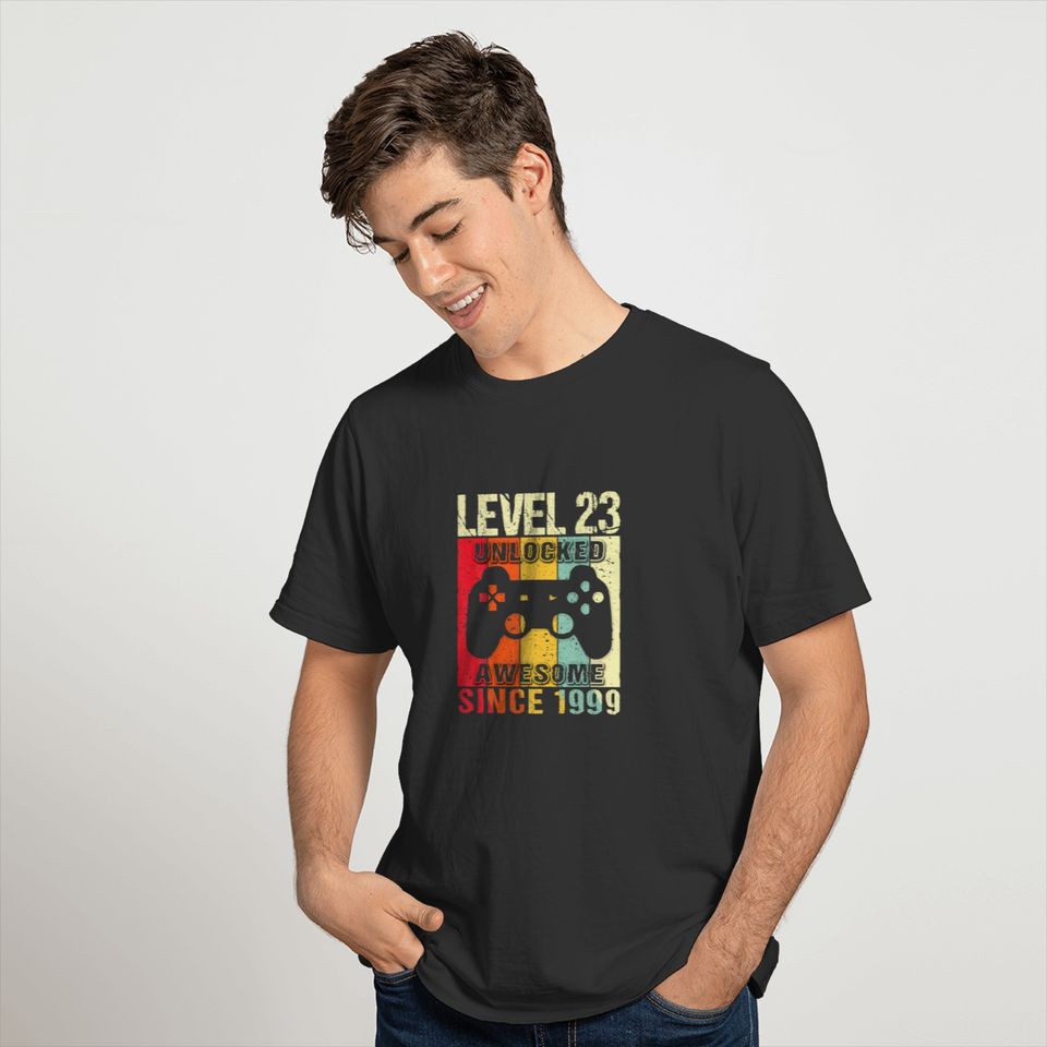 Level 23 Unlocked 23Rd Birthday Gamer Awesome Sinc T-shirt