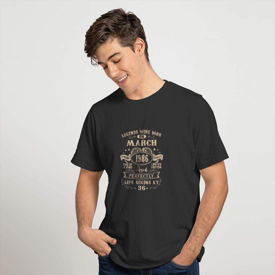 Legends Were Born In March 1986 36Th Birthday Gift T-shirt