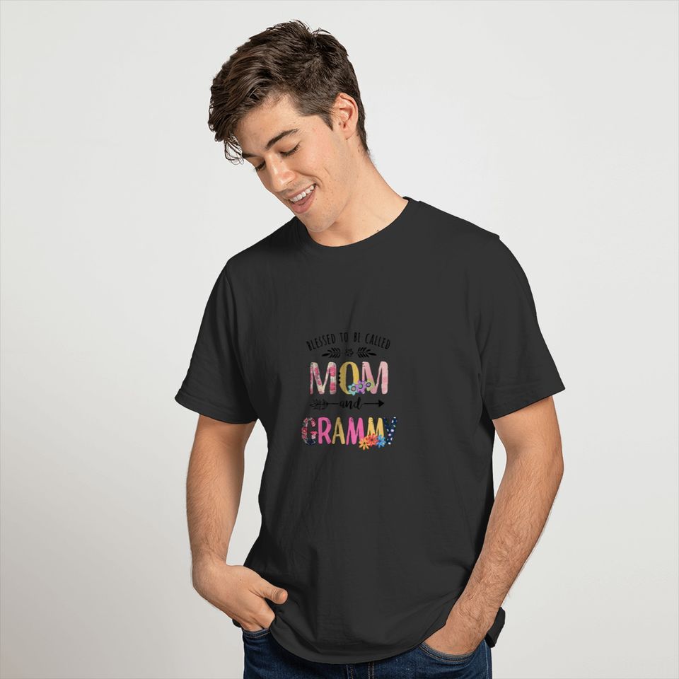 Blessed To Be Called Mom And Grammy Funny Mother D T-shirt