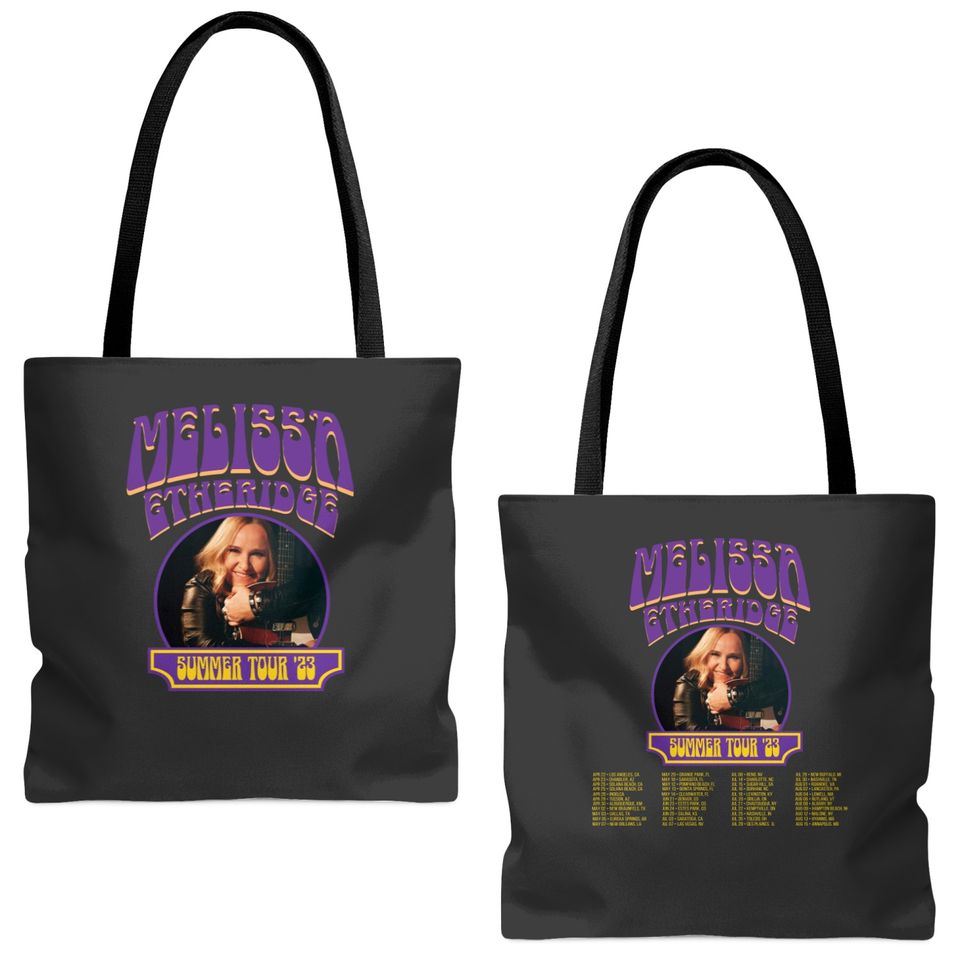 Melissa Etheridge Summer Tour 2023 Tote Bags (AOP), Melissa Etheridge Fan Tote Bags (AOP), Melissa Etheridge Concert 2023 Tote Bags (AOP)