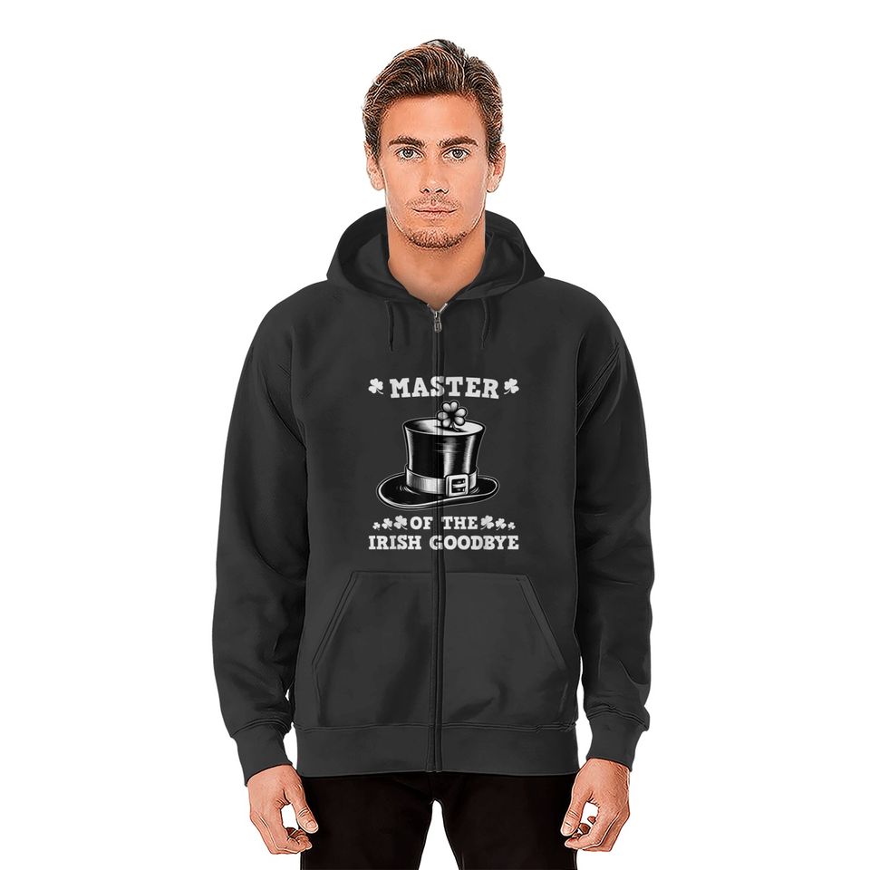 Vintage Master Of The Irish Goodbye St Patrick's Day Clovers trends gifts Zip Hoodies