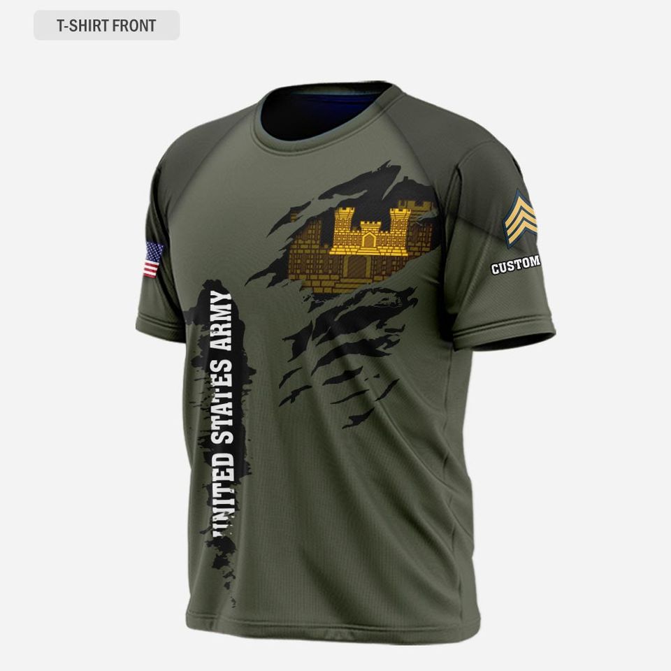 Customized Army Branch 3D T-Shirt