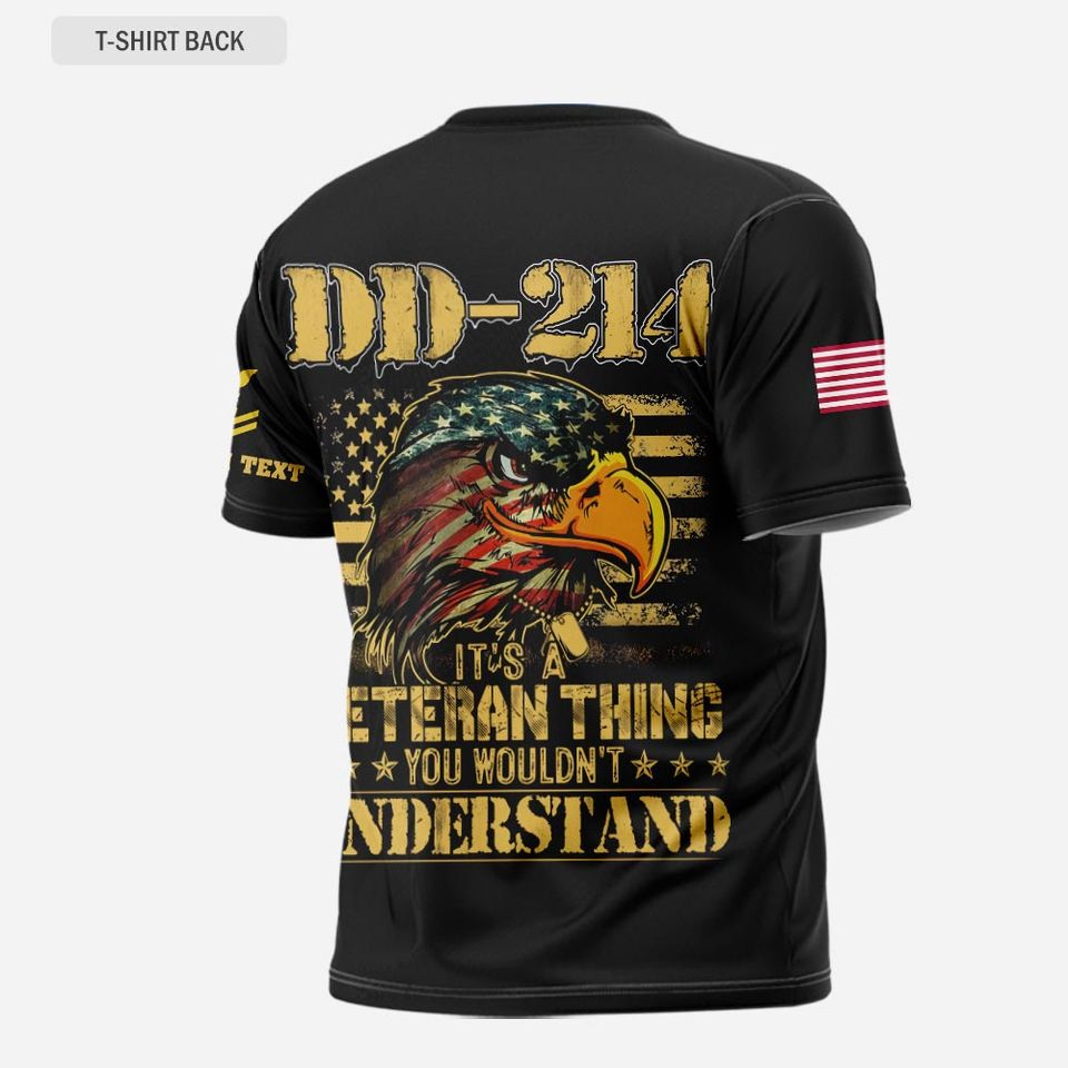 Customized DD-214 Veteran 3D T-Shirt